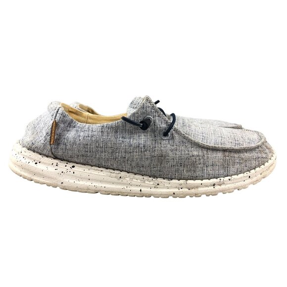 Hey Dude Women's Size 9 Wendy Chambray White Light Blue Stretch Lace Shoes - Picture 1 of 12